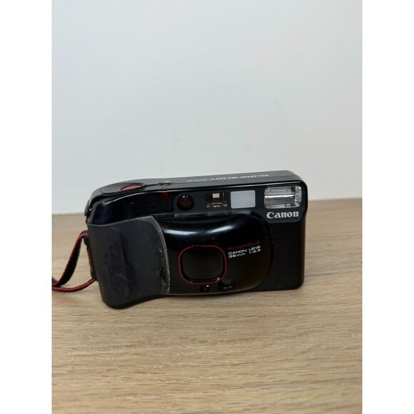 Untested Canon Autoboy 3 Point and Shoot Film Camera Black 35mm Vintage - Picture 1 of 6
